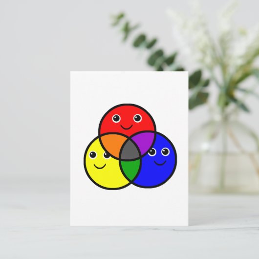 Primaire kleuren briefkaart (Staand voorkant)