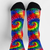 Primaire kleuren Bright Fun Retro Tie Dye Spirals Sokken (Top)