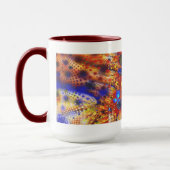 Primaire kleuren Cool Abstract Fine Fractal Mok (Links)