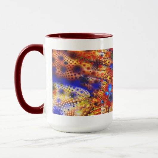 Primaire kleuren Cool Abstract Fine Fractal Mok (Links)