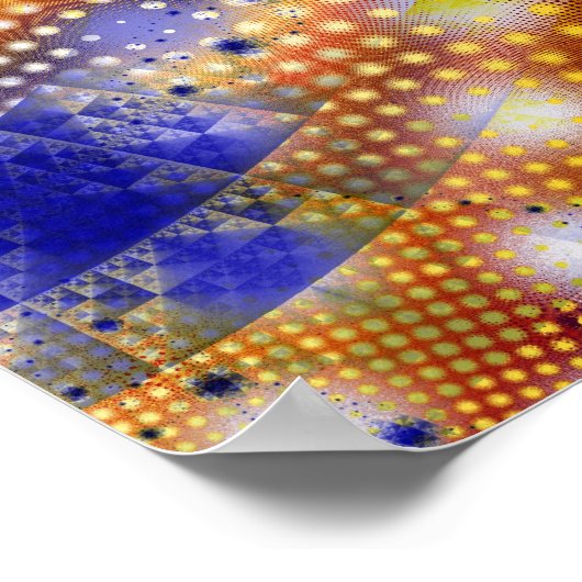Primaire kleuren Cool Abstract Fine Fractal Poster (Hoek)