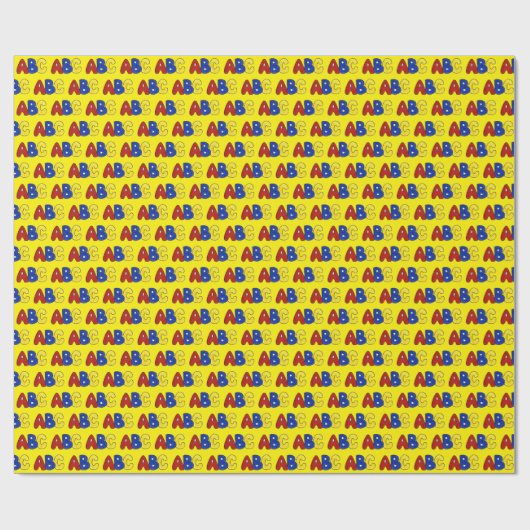 Primaire Kleuren Geel ABC Alfabet Letters Leraar Cadeaupapier (Vlak)