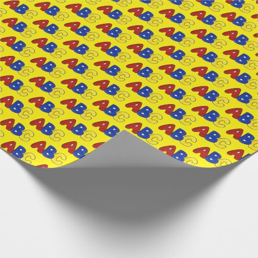 Primaire Kleuren Geel ABC Alfabet Letters Leraar Cadeaupapier (Hoek)