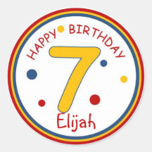 Primaire Kleuren Gelukkige Verjaardag Nummer 7