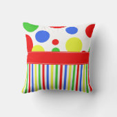 Primaire kleuren Helder Kindermonogram Kussen (Achterkant)