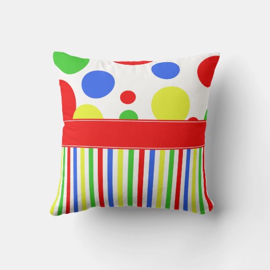 Primaire kleuren Helder Kindermonogram Kussen (Achterkant)