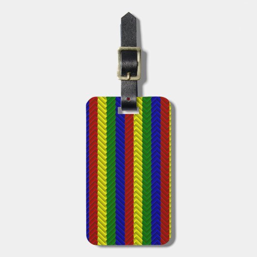 Primaire Kleuren Herringbone Bagagelabel (Voorkant verticaal)