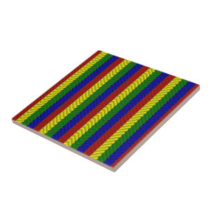 Primaire kleuren Herringbone Tegeltje