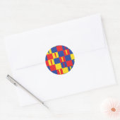 Primaire kleuren Kinder 1e verjaardagsfeestje Ronde Sticker (Envelop)