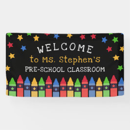 Primaire kleuren kleurpotloden Welkom Leraar's Cla Spandoek