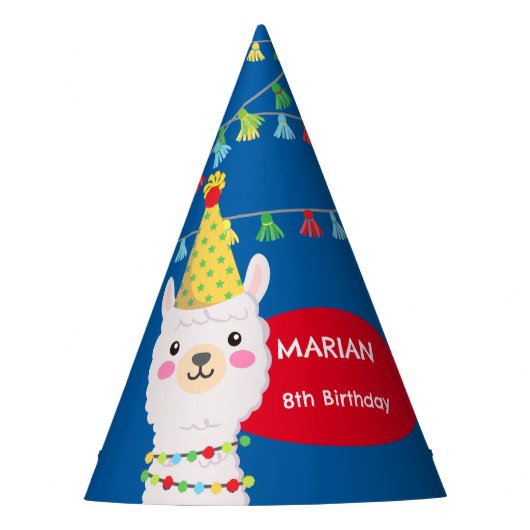 Primaire kleuren lama feesthoedjes (Voorkant)