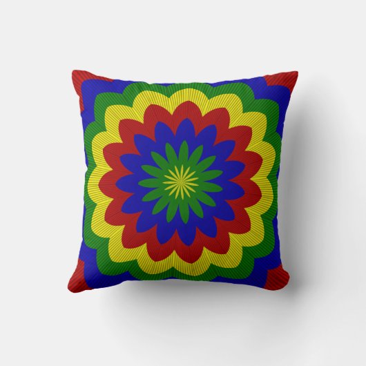 Primaire kleuren met draaiende ventilator, Sierkus Kussen (Achterkant)
