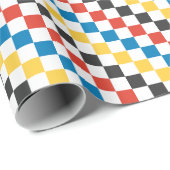 Primaire kleuren met zwart-wit toetsenbord cadeaupapier (Rol Hoek)