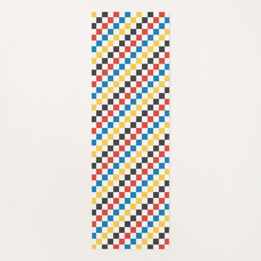 Primaire kleuren met zwart-wit toetsenbord yogamat (Voorkant)