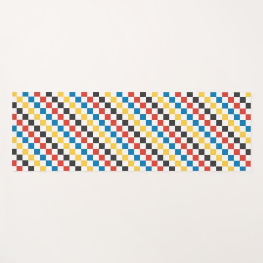 Primaire kleuren met zwart-wit toetsenbord yogamat (Voorkant (horizontaal))