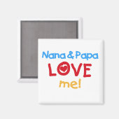 Primaire kleuren Nana en Papa Love Me Magneet (Voorkant / Achterkant)