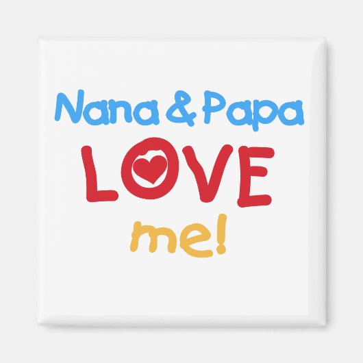 Primaire kleuren Nana en Papa Love Me Magneet (Voorkant)
