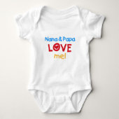 Primaire kleuren Nana en Papa Love Me Romper (Voorkant)