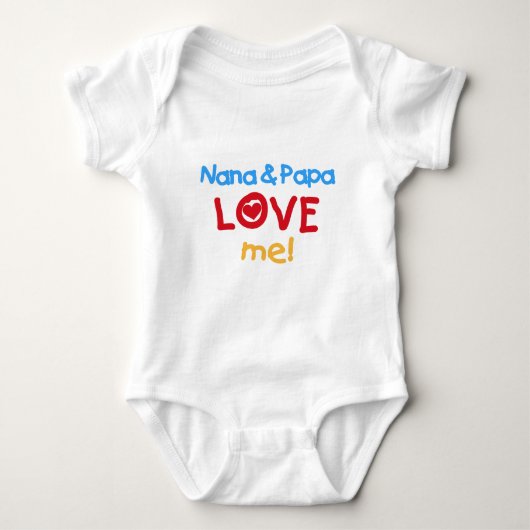 Primaire kleuren Nana en Papa Love Me Romper (Voorkant)