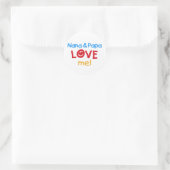Primaire kleuren Nana en Papa Love Me Ronde Sticker (Tas)