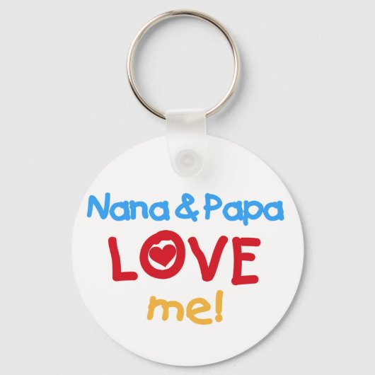 Primaire kleuren Nana en Papa Love Me Sleutelhanger (Voorkant)