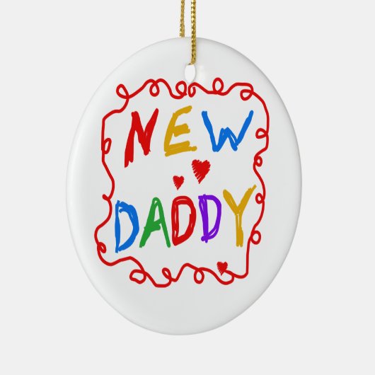 Primaire kleuren Nieuwe Papa-cadeaus Keramisch Ornament (Rechts)