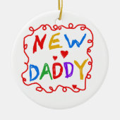 Primaire kleuren Nieuwe Papa-cadeaus Keramisch Ornament (Voorkant)