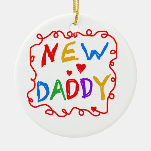 Primaire kleuren Nieuwe Papa-cadeaus Keramisch Ornament (Voorkant)