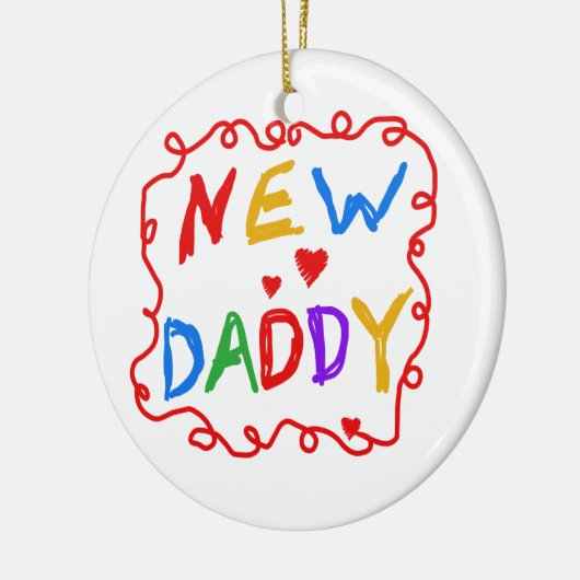 Primaire kleuren Nieuwe Papa-cadeaus Keramisch Ornament (Links)