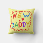 Primaire kleuren Nieuwe Papa-cadeaus Kussen (Achterkant)