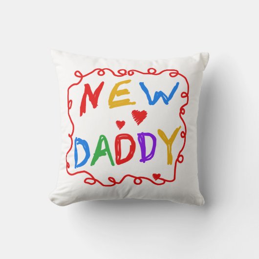 Primaire kleuren Nieuwe Papa-cadeaus Kussen (Voorkant)