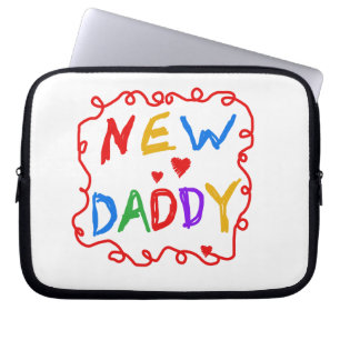 Primaire kleuren Nieuwe Papa-cadeaus Laptop Sleeve
