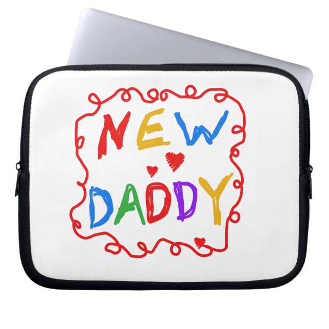 Primaire kleuren Nieuwe Papa-cadeaus Laptop Sleeve (Voorkant)