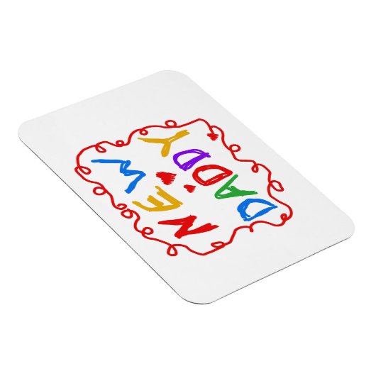 Primaire kleuren Nieuwe Papa-cadeaus Magneet (Rechterzijde)