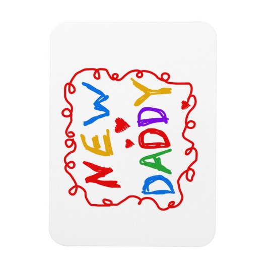 Primaire kleuren Nieuwe Papa-cadeaus Magneet (Verticaal)