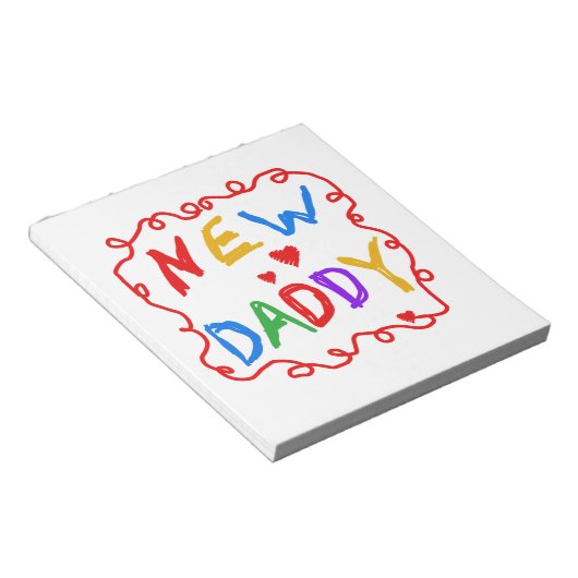 Primaire kleuren Nieuwe Papa-cadeaus Notitieblok (Schuin)