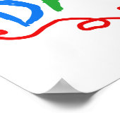 Primaire kleuren Nieuwe Papa-cadeaus Poster (Hoek)