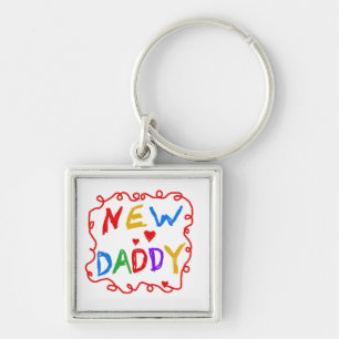 Primaire kleuren Nieuwe Papa-cadeaus Sleutelhanger