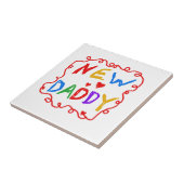 Primaire kleuren Nieuwe Papa-cadeaus Tegeltje (Zijkant)
