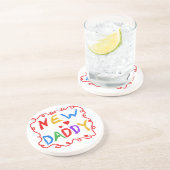 Primaire kleuren Nieuwe Papa-cadeaus Zandsteen Onderzetter (Zijkant)