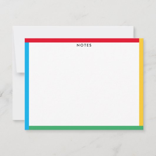 Primaire Kleuren Rand Lieve Leraar of Kind Notitiekaartje (Voorkant)