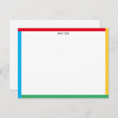 Primaire Kleuren Rand Lieve Leraar of Kind Notitiekaartje (Voorkant / Achterkant)