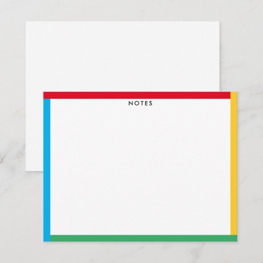 Primaire Kleuren Rand Schattige Leraar of Kind Notitiekaartje (Voorkant / Achterkant)