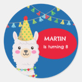 PRIMAIRE KLEUREN SCHATTIGEE LLAMA SQUARE STICKER (Voorkant)