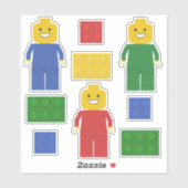 Primaire kleuren Speelgoed Bouwstenen en figuren Sticker (Vel)
