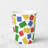 Primaire kleuren Speelgoed Building Bricks Verjaar Papieren Bekers (Achterkant)