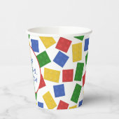 Primaire kleuren Speelgoed Building Bricks Verjaar Papieren Bekers (Links)