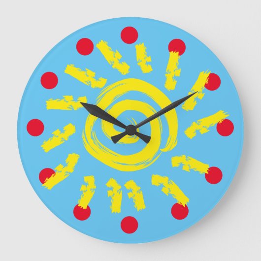 Primaire kleuren Sun Clock Grote Klok (Voorkant)