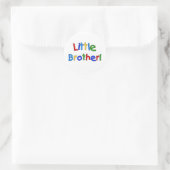 Primaire kleuren tekst Little Brother Ronde Sticker (Tas)