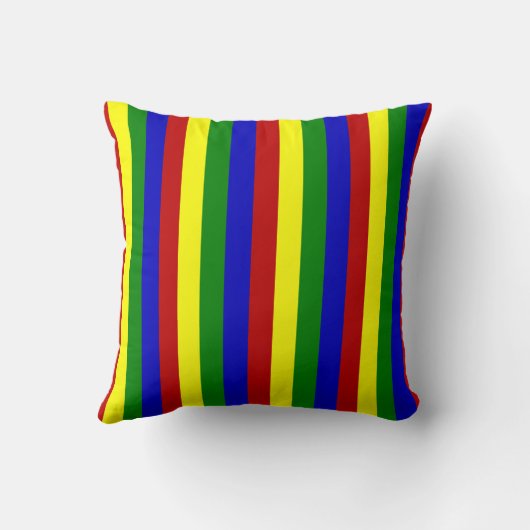 Primaire kleuren Thin Stripes-Sq-Sierkussen Kussen (Achterkant)